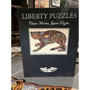 Liberty Puzzles Classic Wooden Jigsaw Puzzle | Jaguar by artist Sue Coccia | EUC